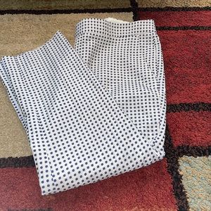 Banana Republic White Pants with Blue Dot Print